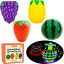 Fruit Spinning Tops for Kids, Stocking Stuffers & White Elephant Exchange Toys  4 Pack Fruit-Themed Light-Up Toys with Music for Boys & Girls Toddlers