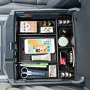 HGWEI Center Console Organizer Compatible with 2023-2026 Ford F250 F350 F450 Accessories, Interior Middle Armrest Storage Box Compartment Insert Tray (Full Console w/Bucket Seats ONLY), Black