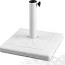 FRUITEAM 24lb Outdoor Square Umbrella Base, 15" Patio Stand, Heavy-Duty Market Table Base (White)