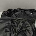 Satin One Shoulder Prom Dresses for Women 2025 Lace Appliques Formal Evening Dresses with Pockets (Black)