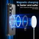 CHAOFEnG Magnetic Compatible with Samsung Galaxy S25 & S24 Case with Stand [Military Grade Drop][Compatible with Magnet] Ring Holder Translucent Slim Hard Back Soft Edge, Black