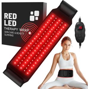 Red Light Therapy for Body:5 Light Levels Infrared Light Heat Therapy Belt Wrap for Back/Waist 660nm & 850nm Led Beads Red Light Therapy Device with Timer