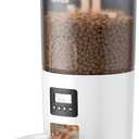 IMIPAW Automatic Cat Feeders, 5L Large Capacity, Timed Feeding Dry Food, Dual Power Design, Programmable Portion Size, 1-6 Meals Per Day, with Desiccant Packet, Suitable for Small Pets Food Dispenser (White)
