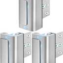 Home Security Door Lock 3 Pack Metal Door Reinforcement Lock for Kids Safety Top Front Door Child Proof Safety Lock Defend High Security Door Locks Latch Withstand 800lbs for Inside Swing Door Chain