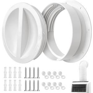 Dual Size Wall Mount Connector 6 and 6.5 Inches for Portable Air Conditioner Vent Ac Exhaust Hose Coupler Compatible 6 and 6.5 in Hose Accessories Plug White Off Season Cover Plug 1Pack