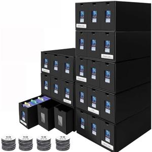 14400+ Card Storage Box, 2700+ Toploader Storage Box for Commander Display,with 72 Dividers, Labels & Tapes,Fit for TCG, PTCG, MTG