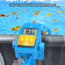 DeeprClean Newly Above Ground Pool Skimmer with Solar Digital Thermometer, Wall Mount Surface Skimmer with Adjustable Height Bracket, Auto Skimming for Pool Surface Floating Leaves & Debris -Blue