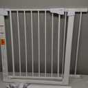 Cumbor 29.7-40.6" Baby Gate for Stairs, Mom's Choice Awards Winner-Dog Gate for Doorways, Pressure Mounted Auto-Close Pet Gates for Dogs Indoor, Safety Child Gate with Easy Walk Thru Door, White