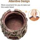 Reptile Hide Cave, Reptile Hideout with Detachable Base and Humidity Dish, 3 in 1 Lizard Snake Hiding Place Tank Terrarium Decor for Gecko, Crabs, Amphibian, Turtle