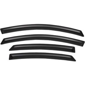 Lightronic Extra Durable Outside-Mount Auto Vent Window Visor, Fits 2013-2020 Ford Fusion, UV Protection Rain Guard, Original Wind Deflector, No-Drill Easy Install, Dark Smoke, 4-Pcs
