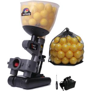 Furlihong 692BH Baseball Pitching Machine, Use Ping Pong Size Training Balls for Visual Acuity and Hitting Accuracy Improvement, Powered by Batteries or AC Power, Includes 60 Pcs Balls
