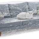 KEBE Clear Thicker Plastic Couch Cover for Pets, Heavy Duty Waterproof Shield Cat Dog Scratch Proof Protector Plastic Cover for Couch, Non-Slip Sofa Slipcover for Storage and Moving