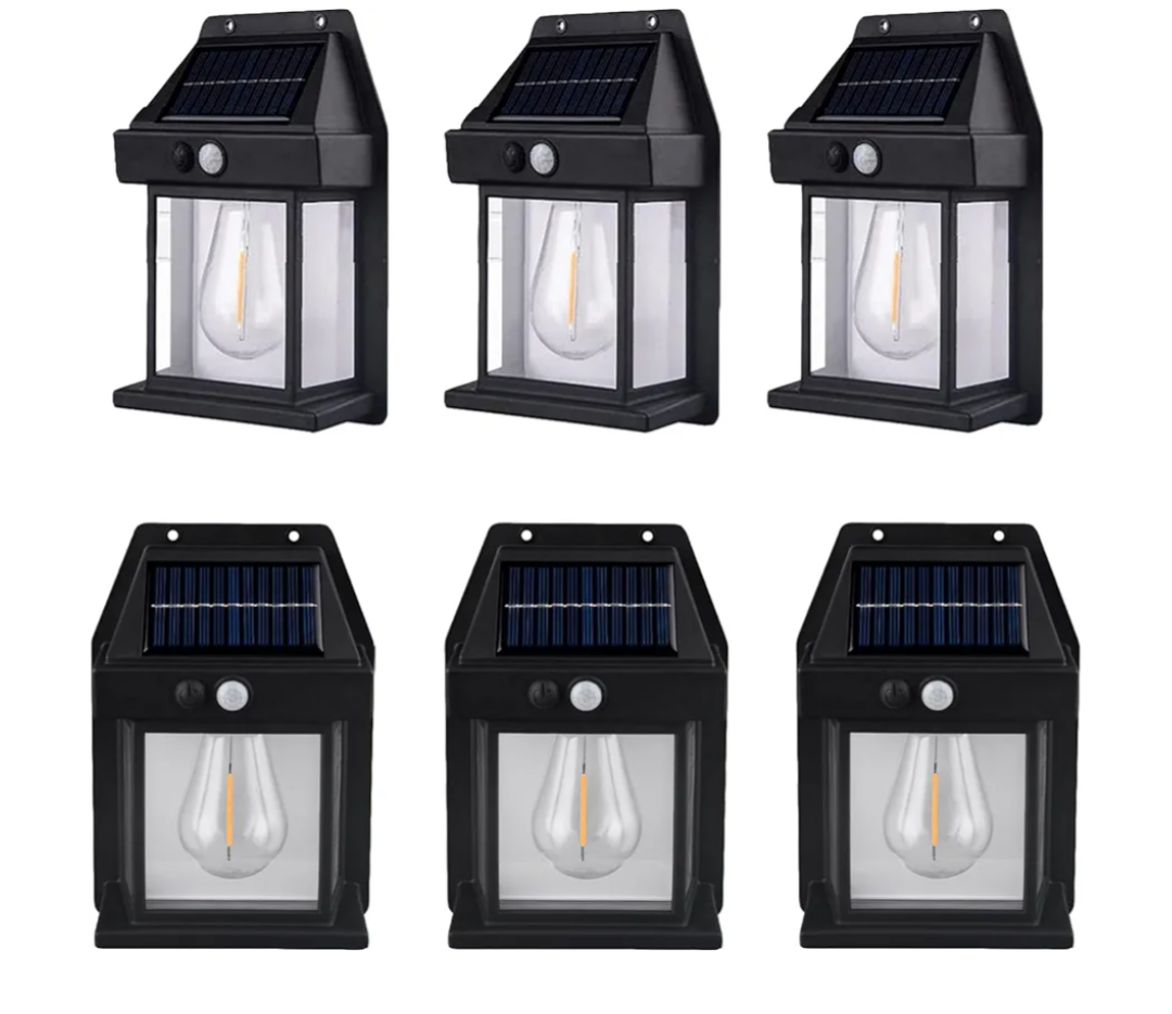 niccryle Solar Wall Light Outdoor Motion Sensor Light with 3 Modes Waterproof Porch Lights for Garden Patio Outside Fence Shed (Pack of 6)