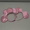 Ears Headbands for Princess, Pink Mouse Ears Headbands for Halloween Costume, Sequin Bows Headwear Hair Accessories for Women - Pink