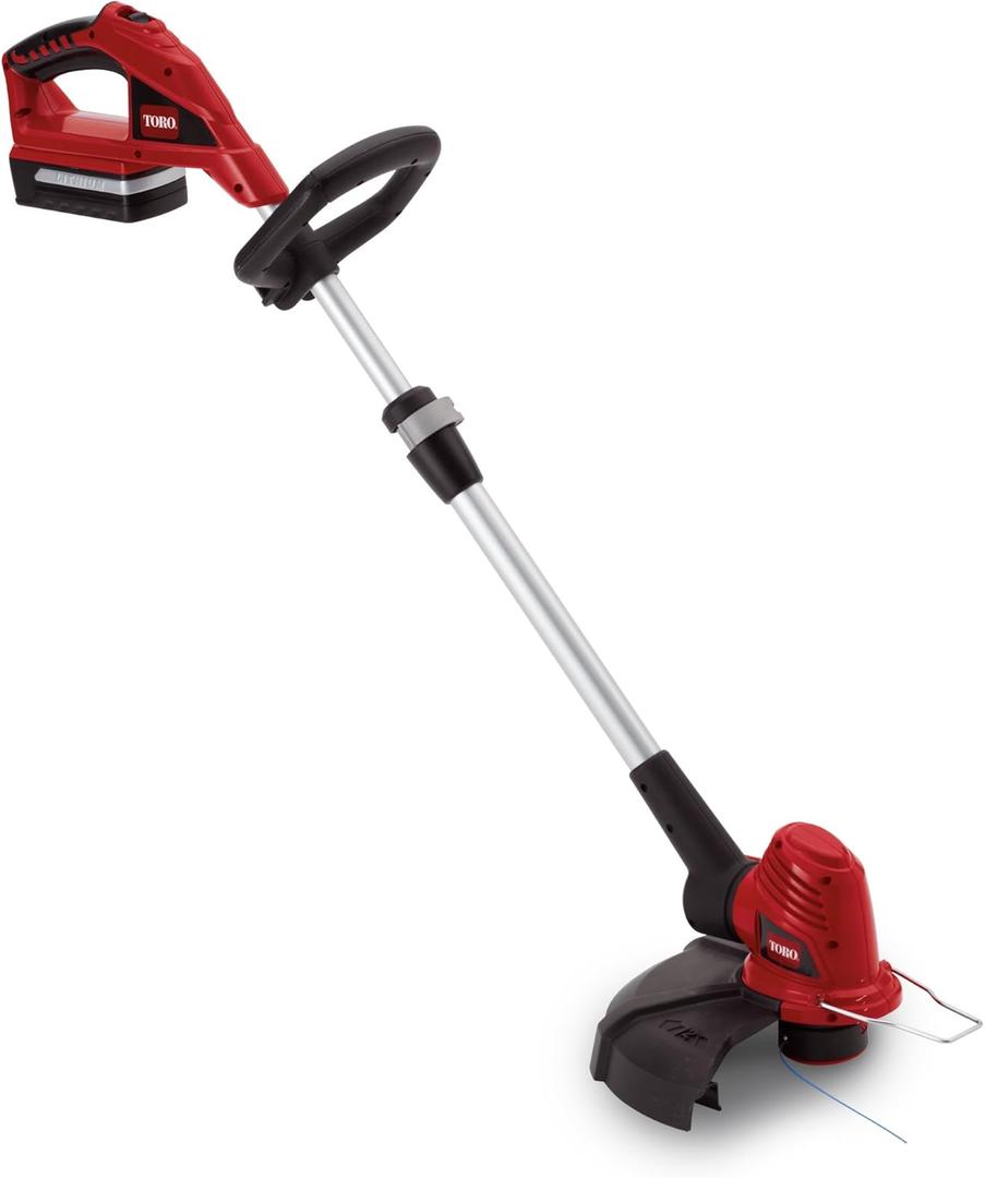 Toro 51484 Cordless 12-Inch 20-Volt Lithium-Ion Electric Trimmer/Edger,Red/Silver