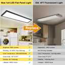 AIKVSXER 6PACK 1x4 LED Flat Panel Light Surface Mount LED Ceiling Light, 5500LM 50W TRIAC 10-100% Dimmable, 3000/4000/5000k AC120V Kitchen Lights Ceiling Flush Mount for Garage/Basement Black