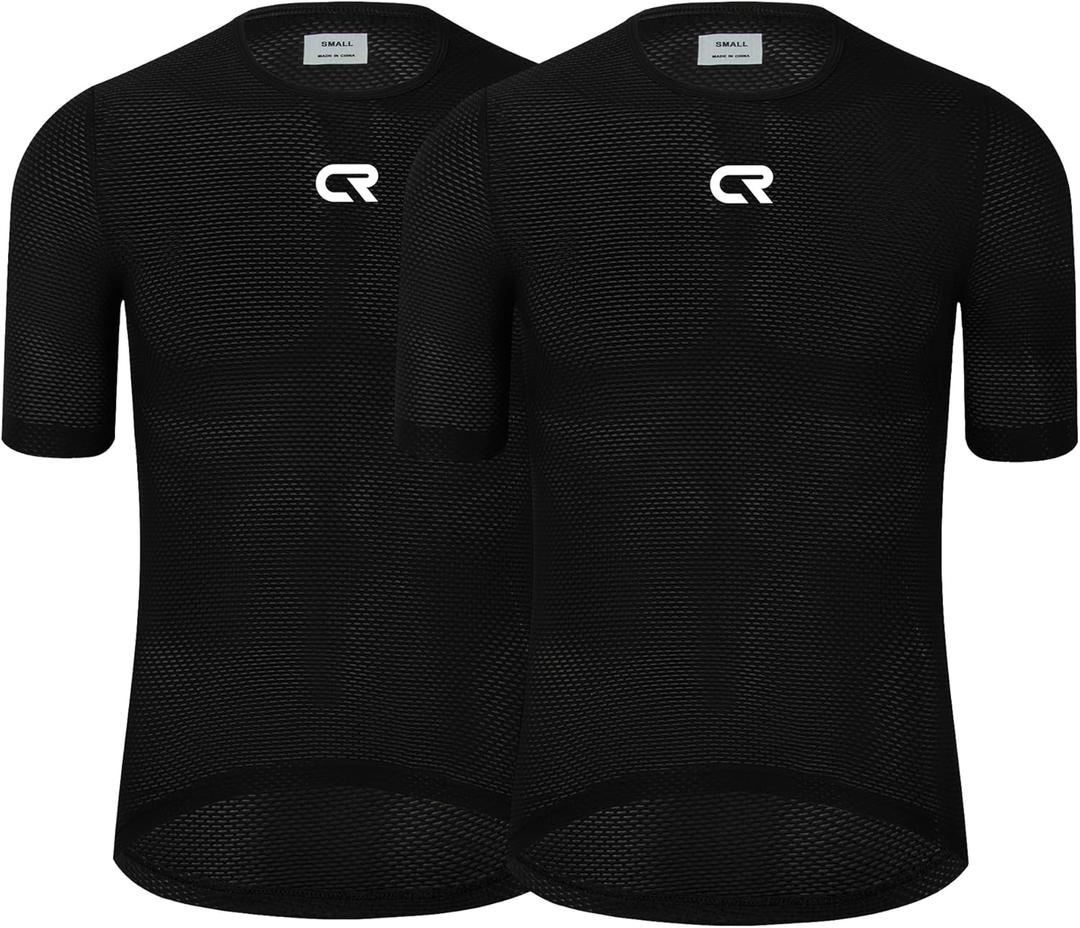 Coconut Ropamo CR 2 Pack Men's Cycling Base Layer Vests Quick Dry Bike Tank Top Breathable Bike Riding Undershirt (Black, XL)