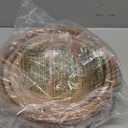 YANGQIHOME Natural Rattan Round Fruit Basket Bowls, Handwoven Storage Serving Baskets, Wicker Organizer for Dinning Room (Set of 3)