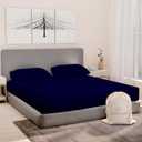 Good Sleep Bedding Split King Cotton Sheets Set for Adjustable Bed - Luxury Egyptian Cotton, 5 Piece, Sateen, 2 Fitted with 16" Deep Pocket, Navy Blue