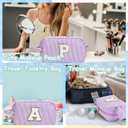 YOOLIFE Gifts for Teen Girls - Personalized Initial Makeup Bag, Birthday Gifts for Women Sister Friend Daughter Girls Kids (Green)