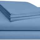 800 Thread Count 4 Piece Bedding Set 100% Pure Long Staple Cotton Bed Sheet Set Luxury and Extra Soft Sheets Easy Fit-22'' Deep Pocket (Denim, Cal-King Size)