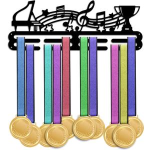 Medal Display Hanger Holder Music Note Piano Medal Holder 15.7" Awards Ribbon Hanger Medal Display Wall Rack Music Medal Hanger Display for Musical Awards Ribbons Cheer