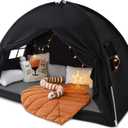 Sherilyn Twin Size Bed Canopy Toddler, Kids Bed Tents Indoor Dream Tent on Bunk Bed Privacy Space Blackout Sleeping Tents Portable Drafty Floor Playhouse for Boys Girl Birthday, House Gift, Black