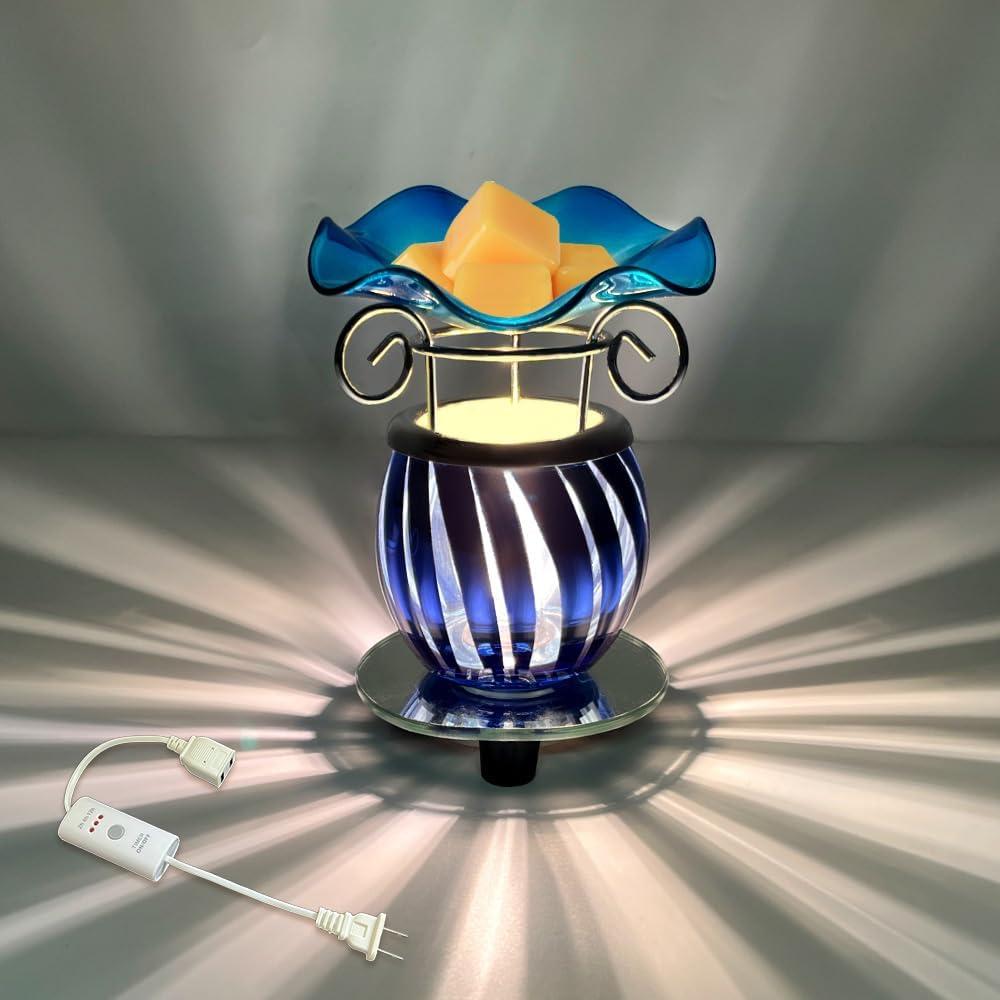 HUNANBANG Electric Oil and Wax Warmer With Auto Off Timer - Scented Candle Melt Warmer, Fragrance Burner (Watermelon-Blue)
