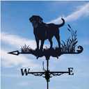 Alnicov Animal Metal Weather Vane, Vintage Black Weather Vane Hollow Wind Direction Indicator for Outdoor Garden Roof Paddock Decoration Weather Vane (Dog)