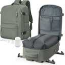 winspansy Large Storage Vacuum Compression Travel Backpack Seal Bags with Pump Clothing 18x14x8 Personal Item Work Carry on Business Vacpack College Airback Laptop Backpack for Women Men Dark Green