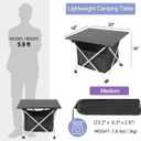 Grope Portable Camping Table Ultralight Aluminum Camp Table with Storage Bag,Beach Table for Sand with Carrying Bag,Prefect for Outdoor,Picnic,BBQ,Cooking,Festival (Black with Storage Bag-M), Medium