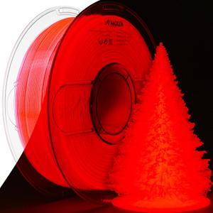 AMOLEN 3D PLA Printer Filament, 1.75mm Glow in The Dark Red PLA Filament for 3D Printing, Best with UV Lamps, 1kg Spool (2.2lbs), Dimensional Accuracy +/- 0.02 mm, Fit Most FDM 3D Printers