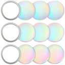 Qunclay 12 Pcs 2. 76'' Compact Mirror Bulk Gifts Mini Pocket Mirror Holographic Iridescent Small Round Makeup Glass for Purse Goody Bag Stuffers Women Teacher Girls Party Favors Travel Daily