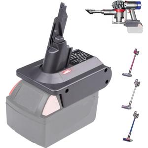 UNIKI Universal V7 V8 Battery Adapter, for Milwaukee M-18 18V Battery to Replace for Dyson V7 V8 Battery, Battery Converter fit for Dyson V78 Animal Absolute Vacuum Cleaners-Adapter Only
