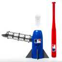 Franklin Sports MLB Kids Pitching Machine - POP ROCKET Kids Baseball Trainer - Includes 5 Plastic Baseballs & Baseball Bat, Multicolor Medium