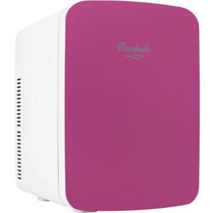 Cooluli 15L Mini Fridge for Bedroom - Car, Office Desk & College Dorm Room - 12v Portable Cooler & Warmer for Food, Drinks, Skincare, Beauty & Makeup - AC/DC Small Refrigerator with Glass Front, Pink