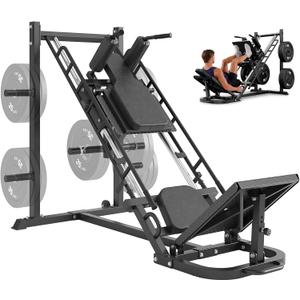 Dripex Leg Press Hack Squat Machine Combo for Home Gym, Professional Adjustable Leg Press Machine for Full Lower Body Workout, Upgraded Leg Press with Transport Wheels, Weight Plates Not Included