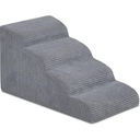 Dog Steps for Bed, 4-Steps Dog Ramp for Bed, Pet Stairs with Highly Supportive Foam and Non-Slip Bottom, Dog Stairs for Large Dogs and Medium Dogs (High 19.7 Inch), Grey