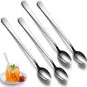 4-Pack Long Handle Spoons for Stirring, 8-Inch Stainless Steel Stirring Spoon, Tea Coffee Cocktail Mixing Utensils for Drinks Bar