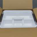 Citylife 17 QT Plastic Storage Bins Clear Storage Box with Removable Tray Stackable Latching Box with Handle for Organizing Tool, Craft, Office, Orange