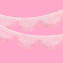 White Iridescent Scalloped Layered Fringe Banner 5.9ft Bachelorette Party Decorations, Birthday Party Decor, Baby Shower Supplies, Photo Booth Banner Backdrop
