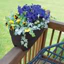 Bloomers Railing Planter with Drainage Holes – 24" Weatherproof Resin Planter – Charcoal
