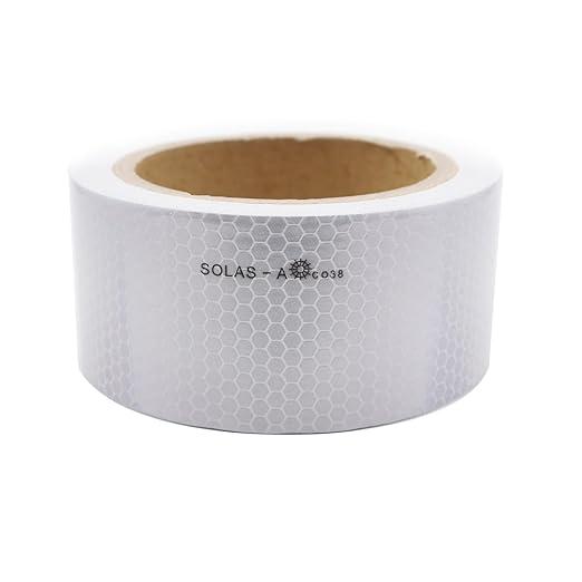 Reflective Marine Tape Silver Waterproof Glass Bead Safety Warning Tape High Adhesive, 2 inch