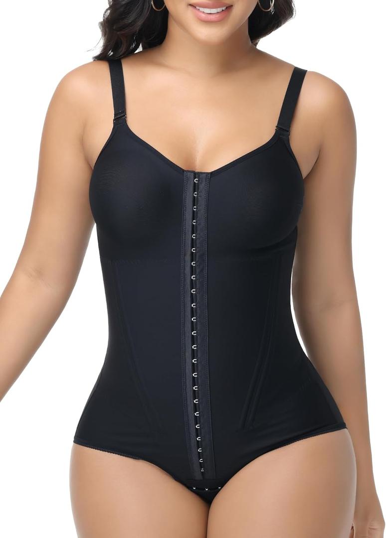 SHAPSHE Fajas Colombianas Moldeadoras Compression Garment Body Shaper Tummy Control Shapewear with Steel Bones (3X-Large, Black)