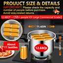 12.68qt Commercial Grade Stainless Steel Pressure Canner Pot, All-Round Multi Safety Protection Design, Extra Large Capacity for Bulk Home Canning and Commercial Kitchen Batch Cooking
