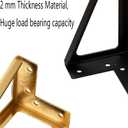 6 Inch Gold Metal Furniture Legs Set of 4, Heavy Duty Sofa/Cabinet/Table Feet, Golden Couch Feet Replacement