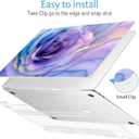 Mektron Case for MacBook Air 13 inch M1 A2337 A2179 A1932,Hard Cover 2018-2021 Air 13-inch with Touch ID, Exclusively Designed Protective Shell with Keyboard Skin+Screen Protector, Rose Marble