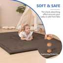Baby Play Mat for Floor,1.3" Thick Memory foam Tummy Time Mat for Toddlers,Infants,kids,Water-Repellent Soft Nursery Rug ,71"×79" Extra Large Non Slip for Crawling&Yoga,Tatami Style for Living Room(Dark Brown)