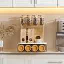 Delamu 2PCS Bathroom Counter Organizer with Drawer, Multi-Purpose 3-Tier Makeup Organizer Countertop for Vanity, Large Cosmetic Display Case Perfume Tray Skincare Organizers, Amber