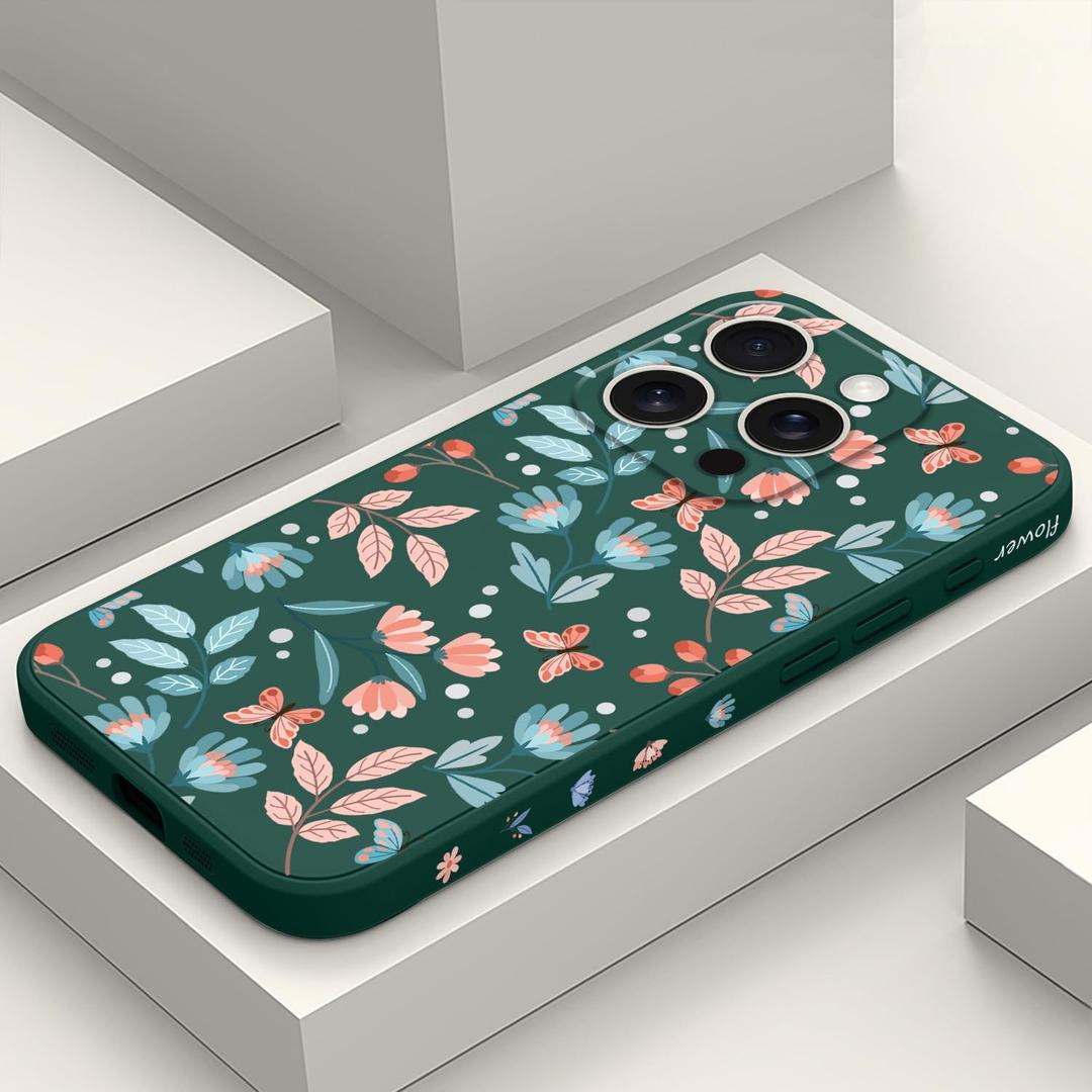 for iPhone 16 Pro Case Anti Scratch Microfiber Lining Phone Cover Silicone Ultra Slim Case for iPhone 16 Pro 6.3 inch-Leaf Green